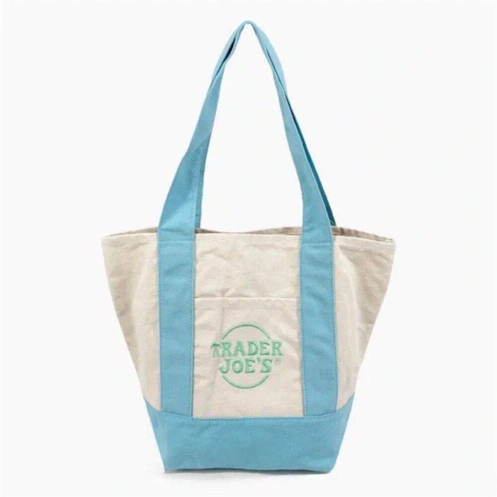 SUPER CUTE Trader Joe's Spring Limited Edition Mini Tote Bag - BLUE!